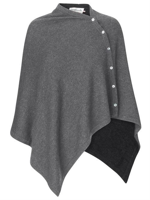 ROSEMUNDE PONCHO, RWLAICA CASHMERE PONCHO, MEDIUM GREY MELANGE